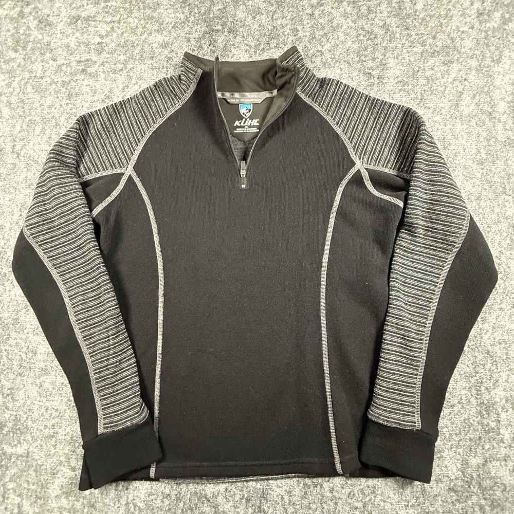 Kuhl Chianti Fleece Womens Medium Black Quarter Zip Performance Hiking Pullover - Picture 1 of 7